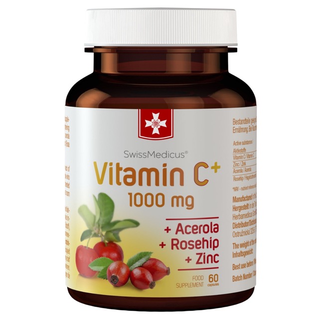 Vitamin C + 1000 mg 60 kapsler